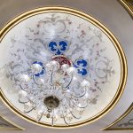 Hand Painted Decorative Ornamental Ceiling with Antique Gold Leaf